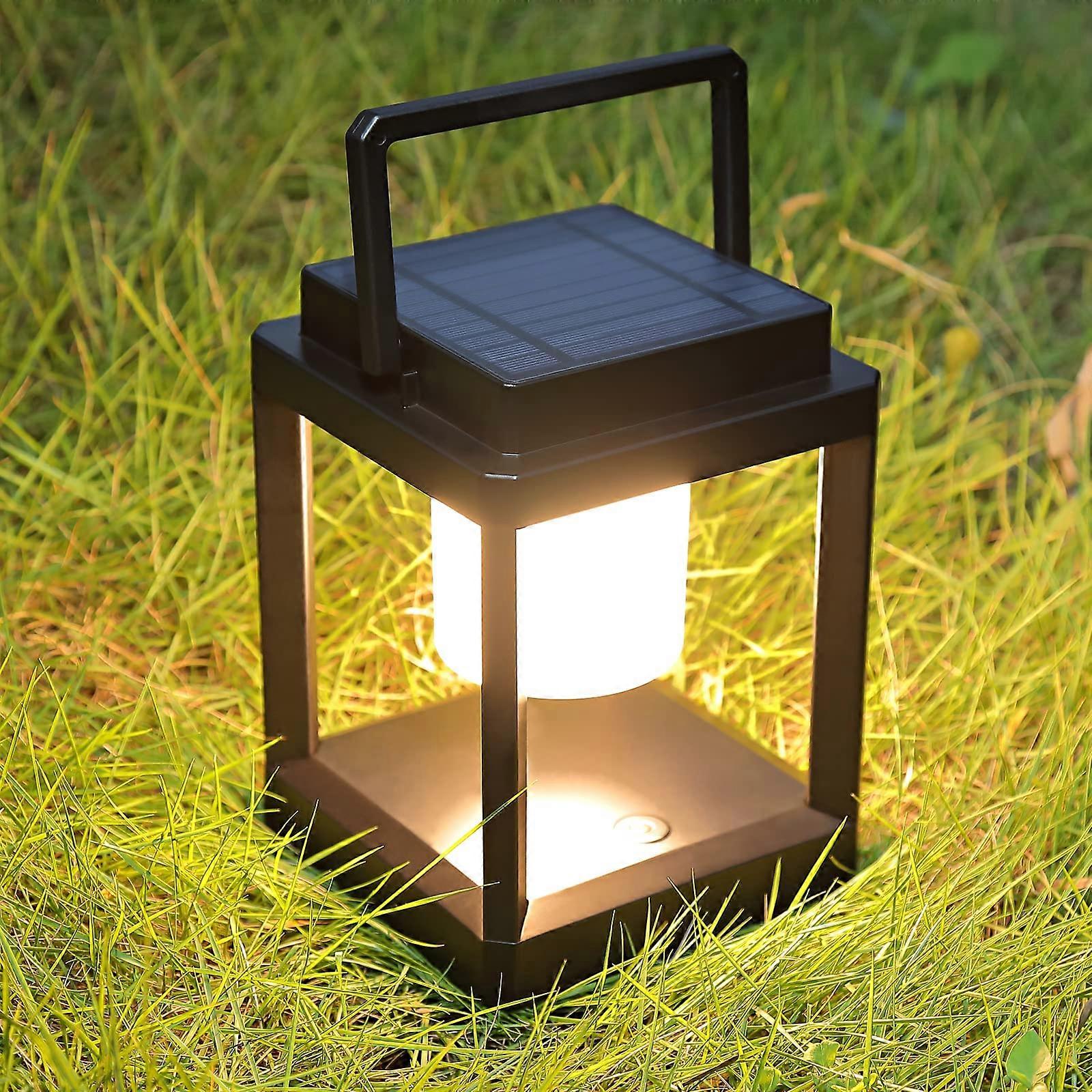 Outdoor Table Lamp, Brightness LED Lantern, Nightstand Rechargeable Solar Lamp