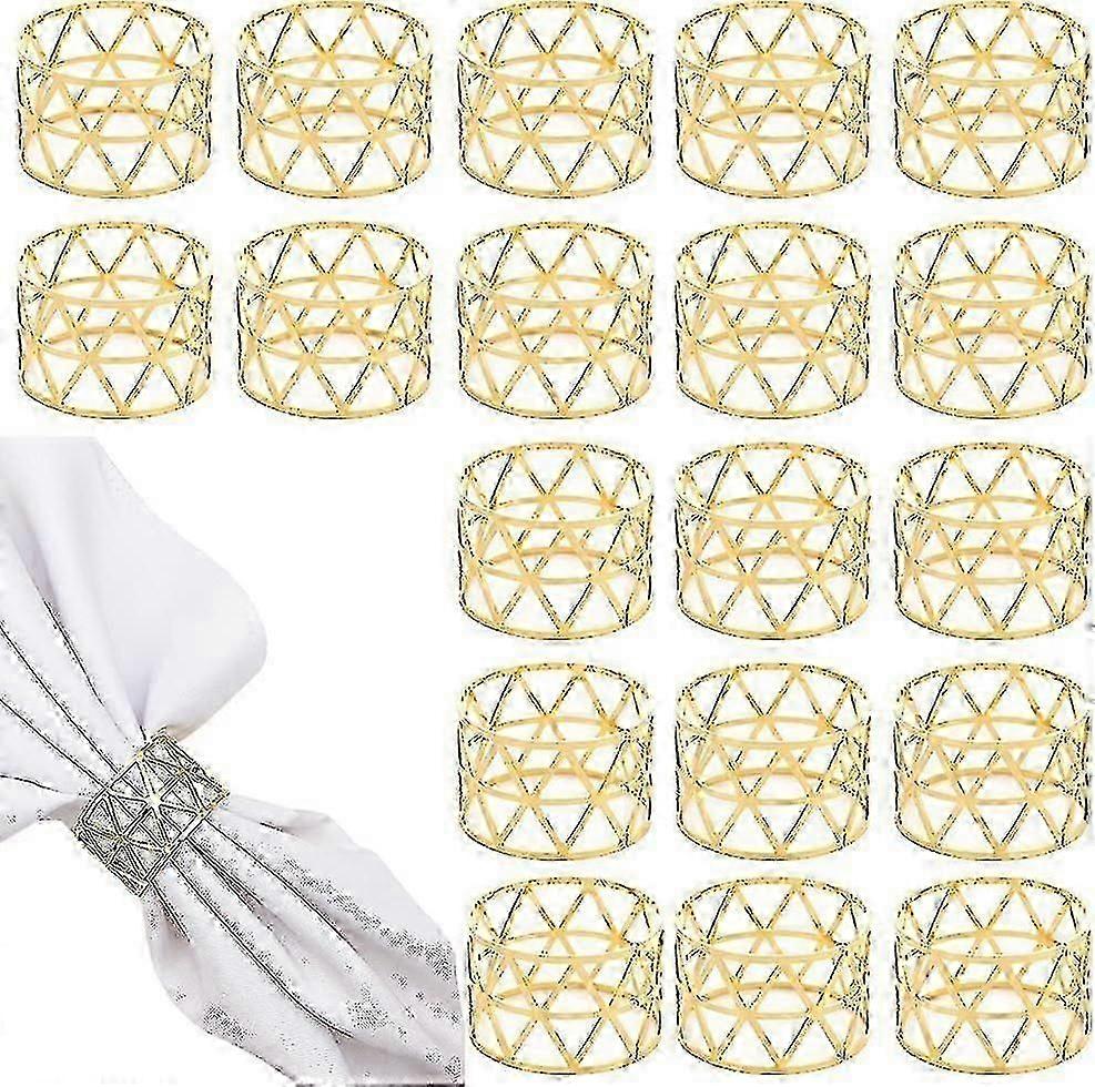 20 pcs ronds de serviette or, ronds de serviette en métal boucles de serviette feuilles ronds de serviette pour table de fête de mariage dîner d’anniversaire centres de table - HHWW