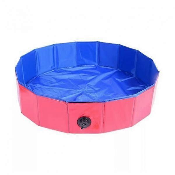 Foldable Pet Swimming Pool Bathtub Portable for Dog Bathtub, Fish Pond, Children's Bit Red