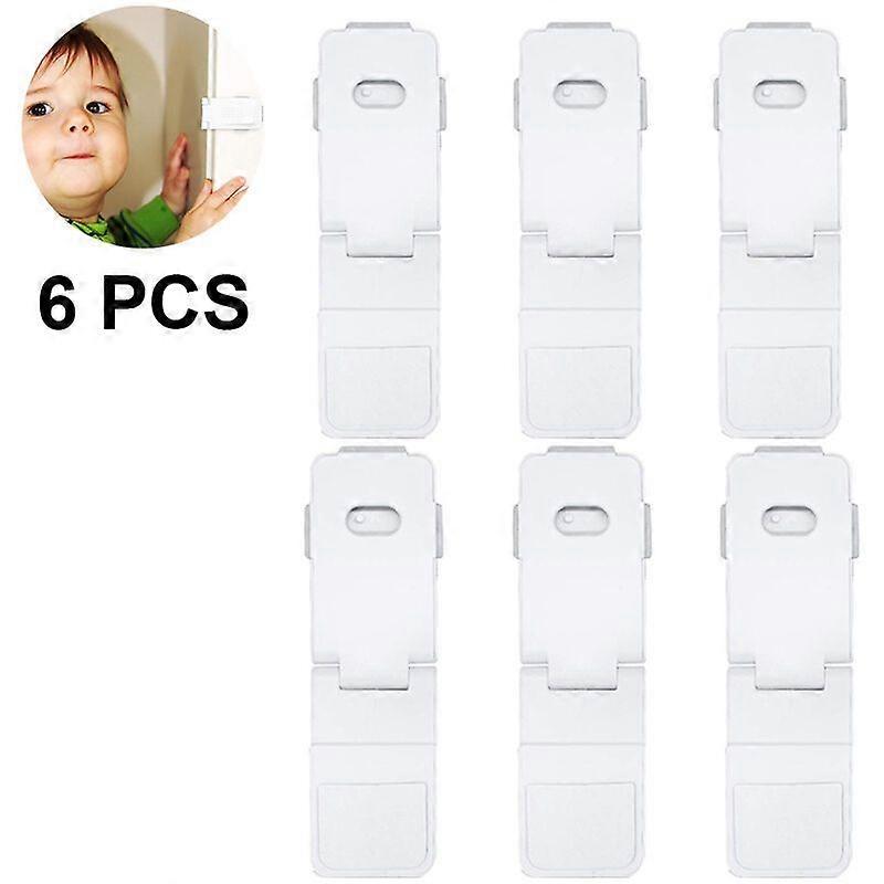 New Version Child Safety Locks 6pcs. Baby Proof Cabinets, Drawers with Easy Adjustable Strap Length, Double Lock Option, Easier Latch for Adults to Op