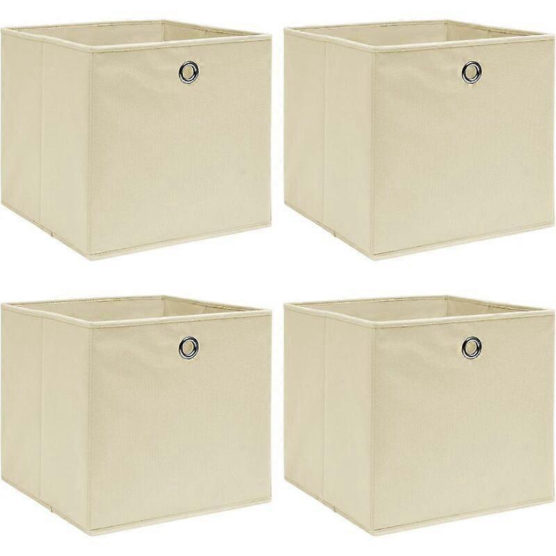 Storage Boxes 4 pcs Cream 32x32x32 cm Fabric