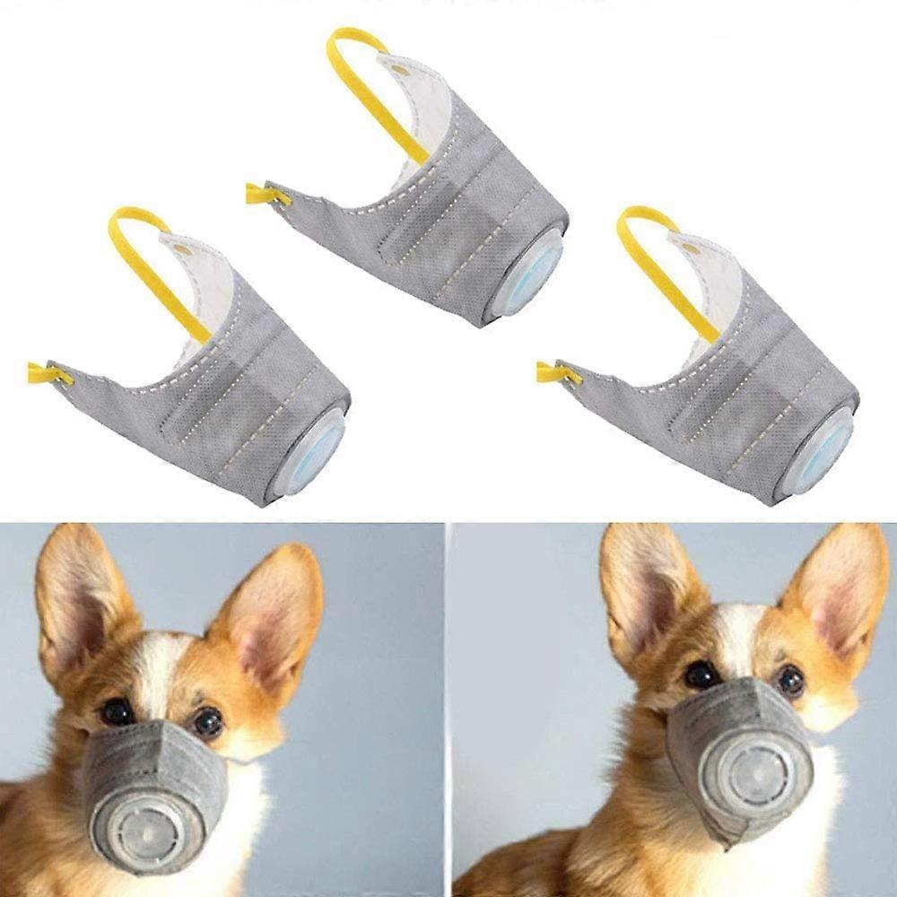 Adjustable Dog Respirator Muzzle, 3 PCS Breathable Dog Protective Muzzle for Small to Large Dogs