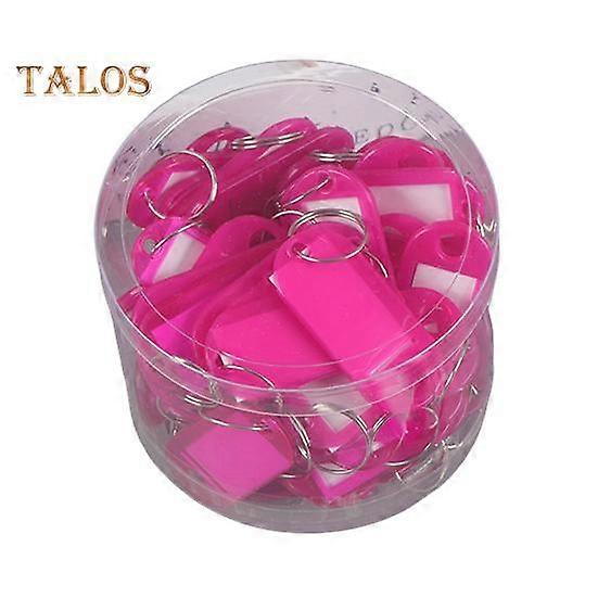 50Pcs Keyring Tags Plastic Key Fobs ID Tags with Split Keyring Paper Insert Key Tags Writing Paper Keychain Organizer