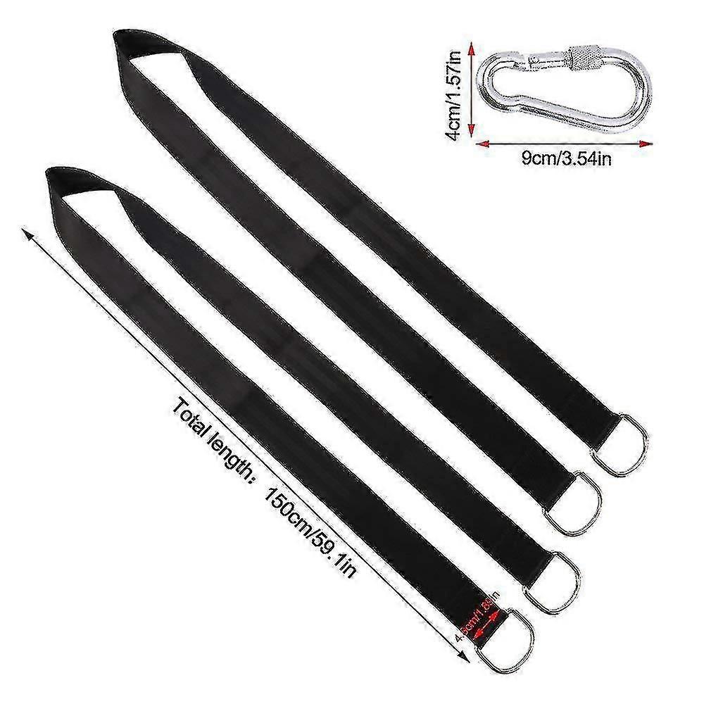 Tree Swing Straps Hanging Kit With Two Zinc Alloy Carabiners