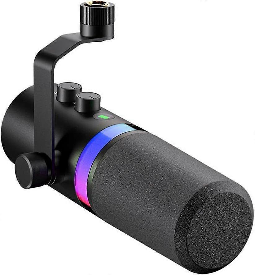 RGB Gaming Microphone Dynamic Microphone USB/XLR Noise Canceling Dual Mode Microphone Podcast Microphone Easy Install Easy to Use