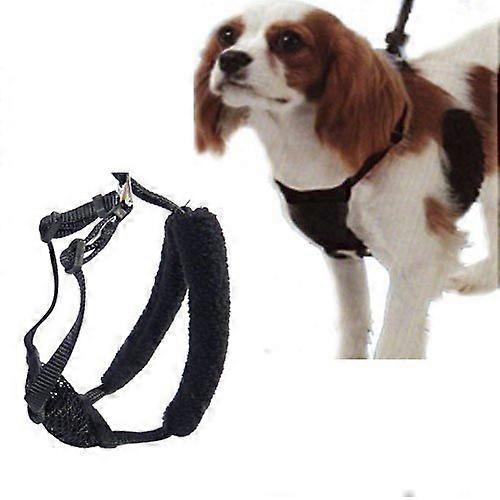 Medium Black Anti Pull Mesh Dog Harness Neck Sizes 10-16 Inches Breathable Mesh Adjustable Straps