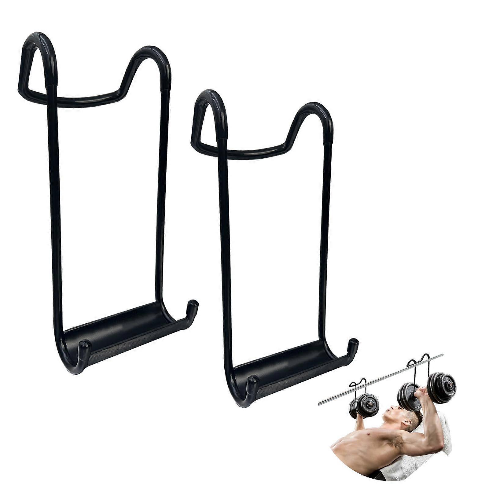 Dumbbell Spotter Hooks Hangers, 2Pack Dumbbells Barbell Attachment with Wrist Straps, 350 lbs Load Capacity