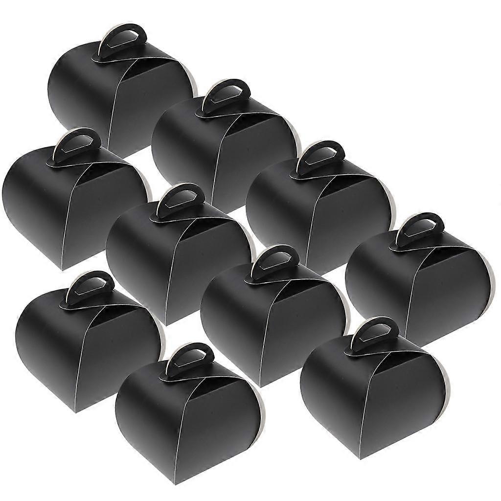 10pcs Square Wedding Cake Box Cupcakes Box Biscuit Box with Window And Handle