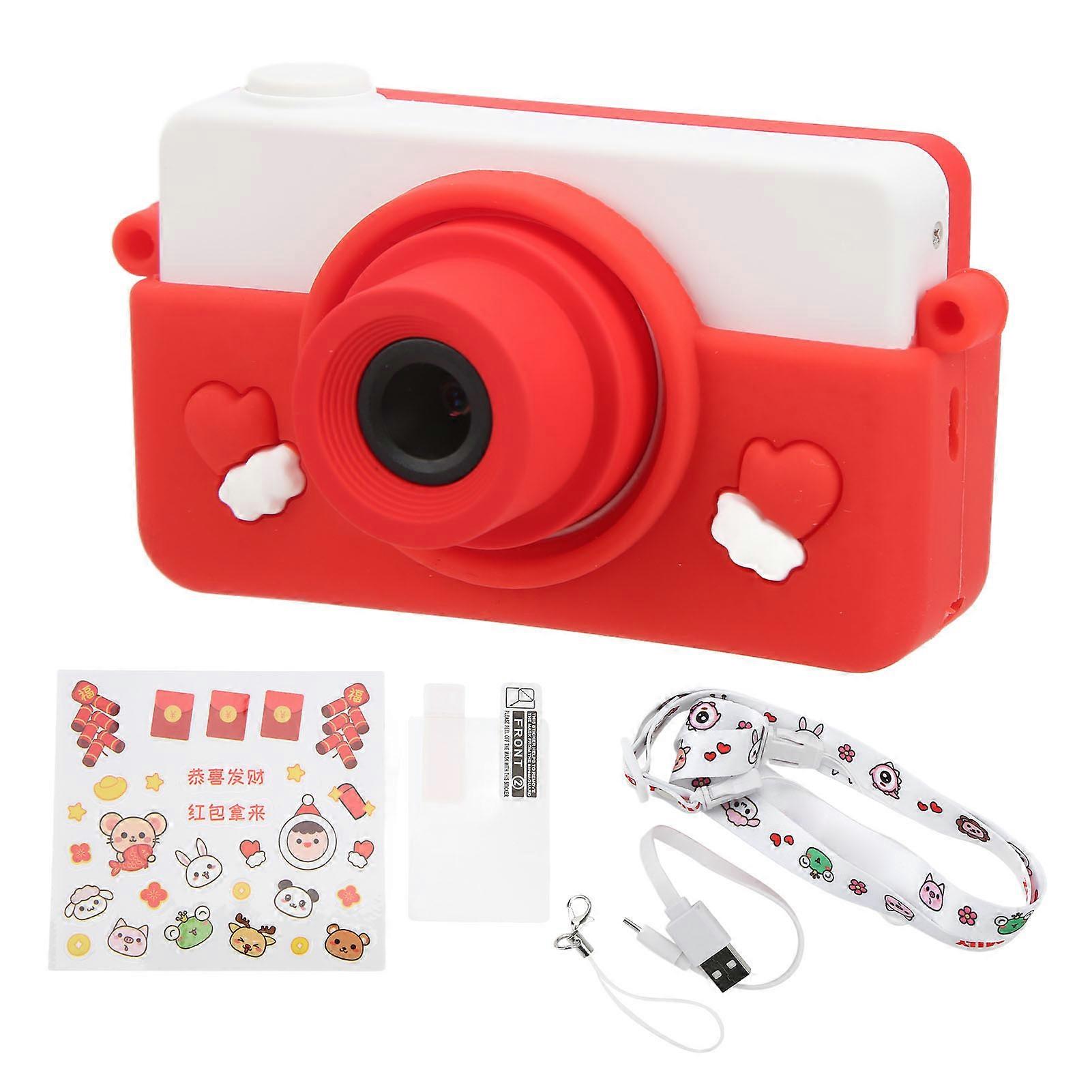 Instant Camera Cute Portable Christmas Theme Print Camera with USB Cable Lanyard for Photo Video Taking Printing