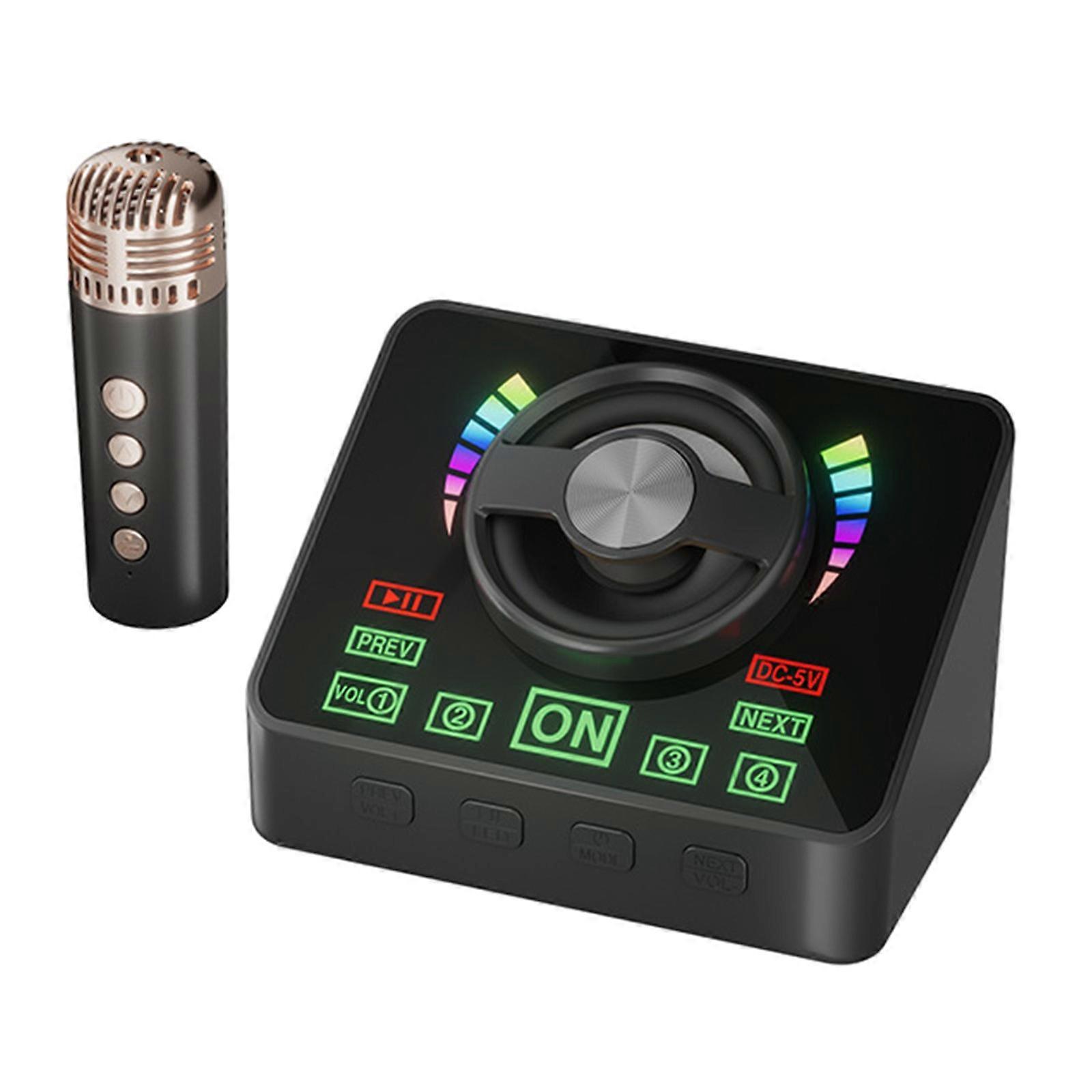 Karaoke Machine Portable Bluetooth 5.3 Speaker System With 1 Wireless Microphones Home Family Singing