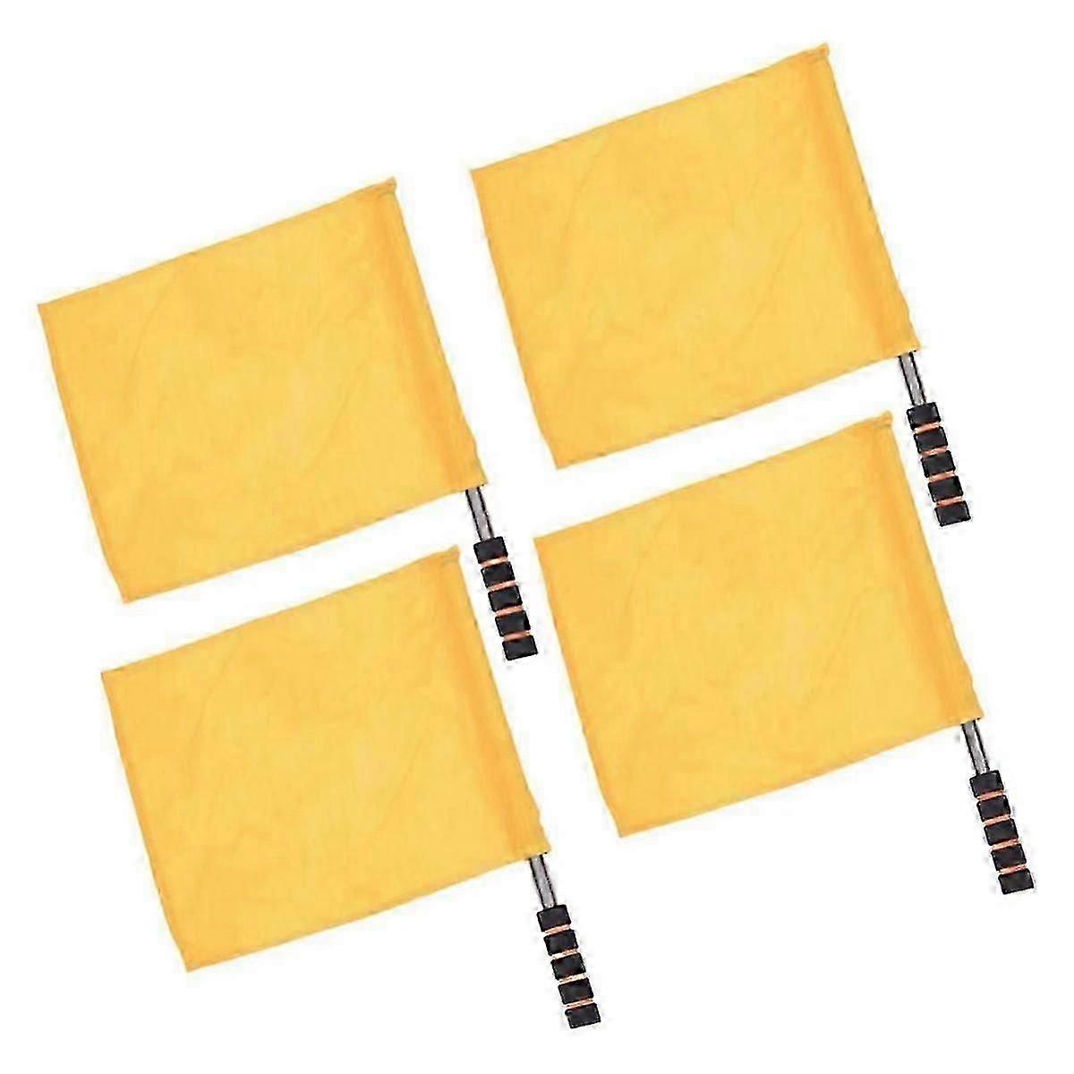 White Sports Referee Flag 4 Pieces Track and Field Event Referee Flag Football Goal Flag Flag Bearer Flag Sponge Handle