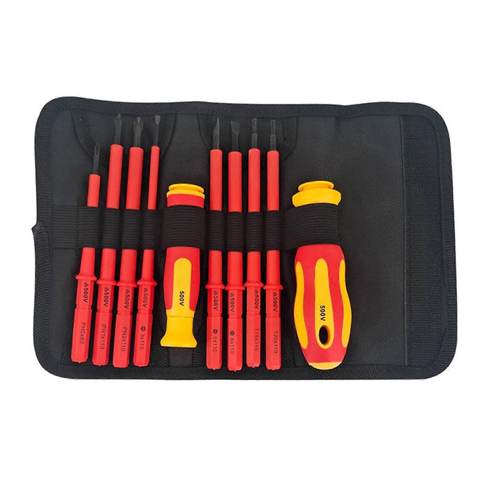 Quality Electrician Insulated Screwdriver Set Storage Roll Multicomponent VDE Handle For Household Repairs Maintenance Value