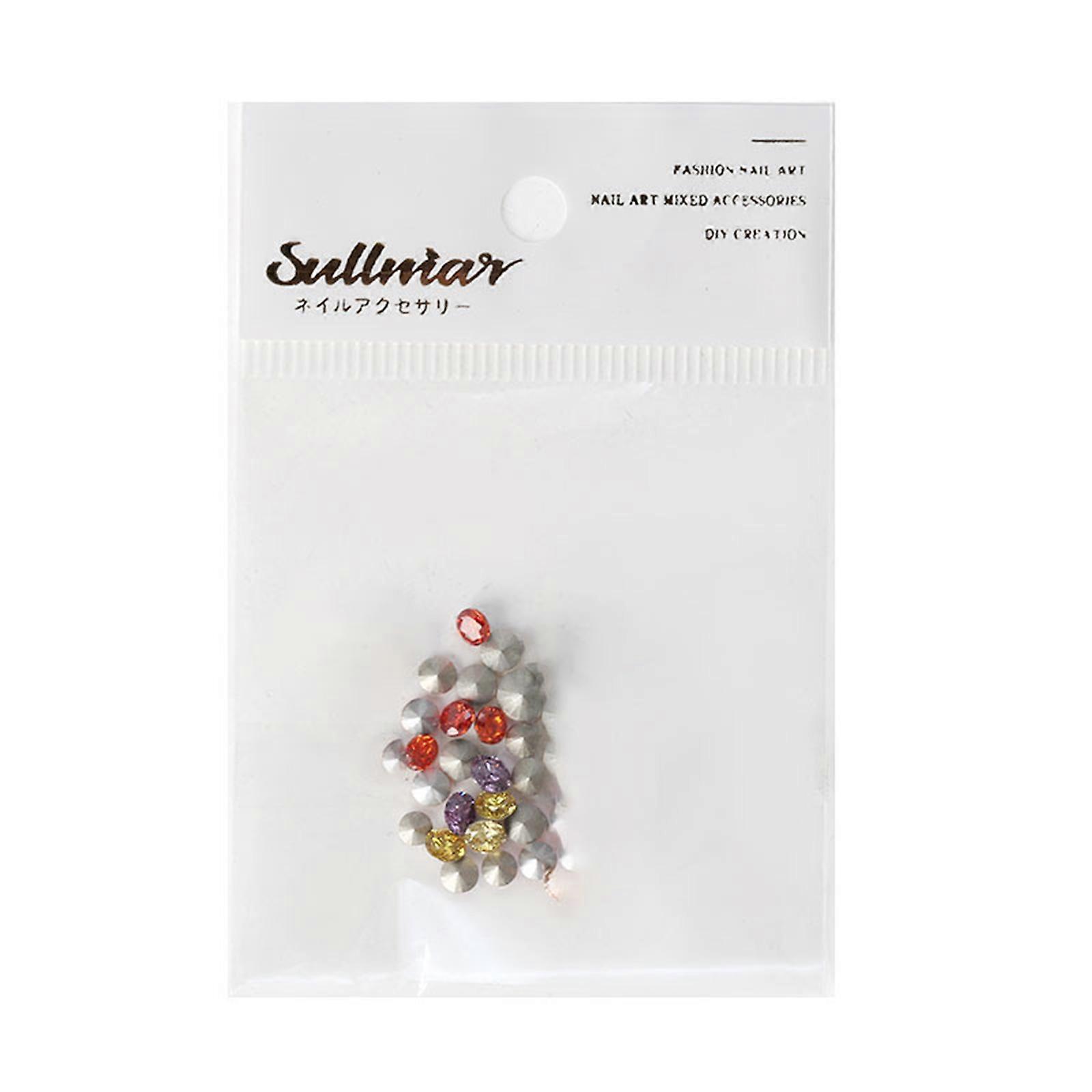 1Bag Elegant Sharp Bottom Round Drill Random Color Mixed Rhinestones for Nails Clothes and Crafts