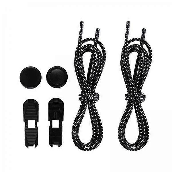 3x Elastic Shoe Fastening Shoe Strings Black