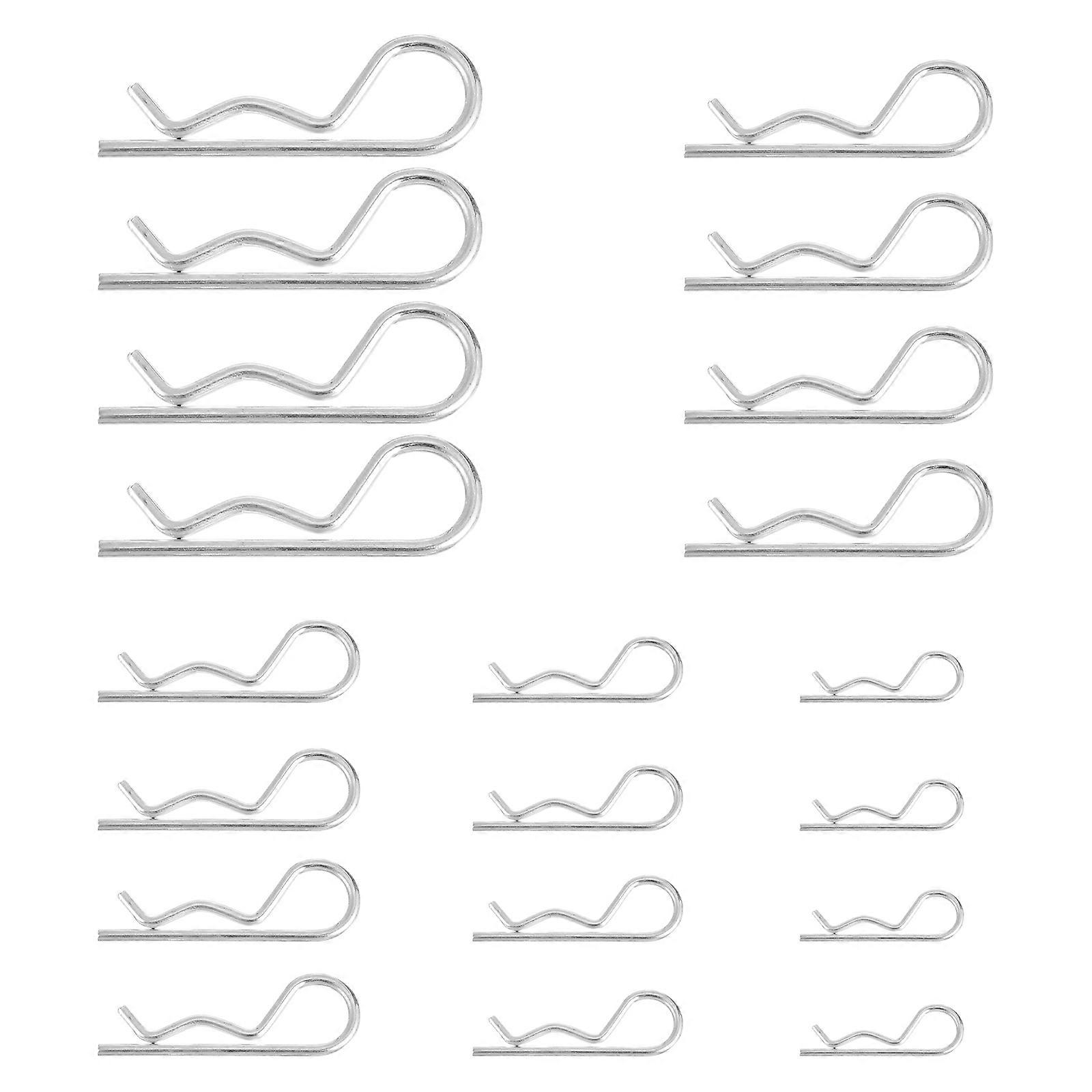 20PCS Carbon Steel R Shape Spring Pins Assortment with Hairpin Clip Design for Mechanical, Automotive, Lawn Mower, Tractor, and Farm Equipment