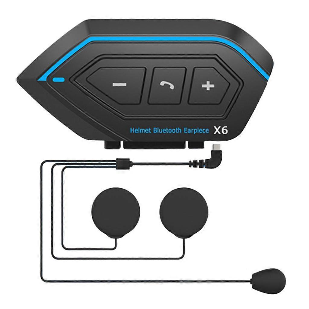 Waterproof Motorcycle Headset BT 5.0 with Microphone Active Noise Cancellation Simple Installation for Multiple Helmets