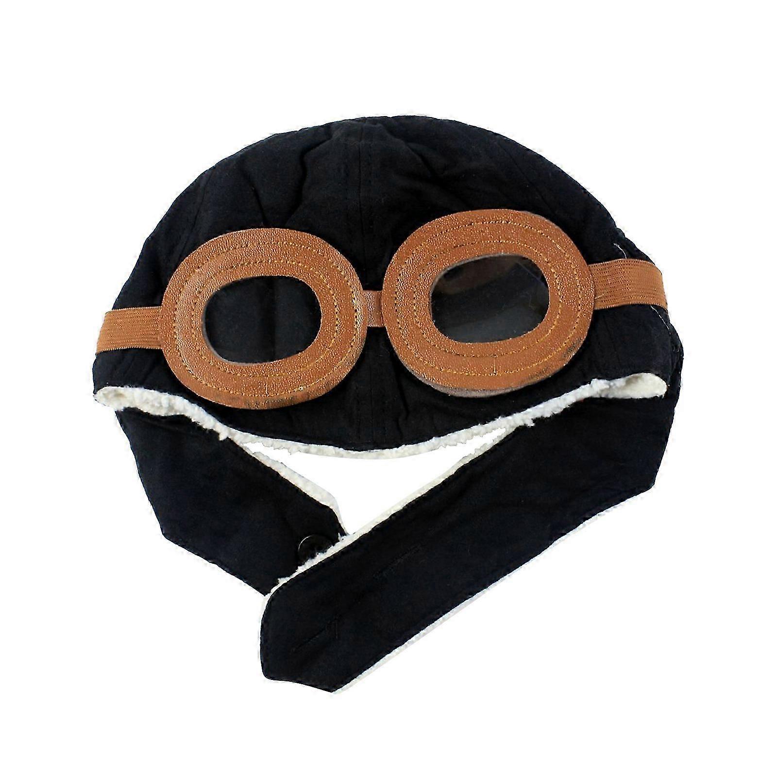 Kids' Flight Accessory Set: Coffee Hat and Goggles