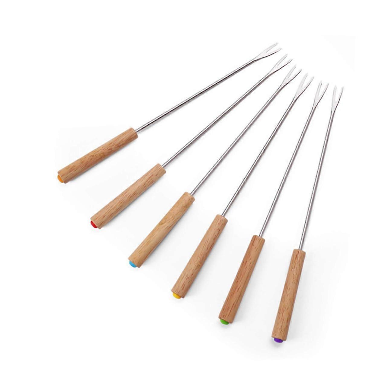 Pack of 6 Rustproof Grill Forks, Heat Resistant for Sausages, BBQ