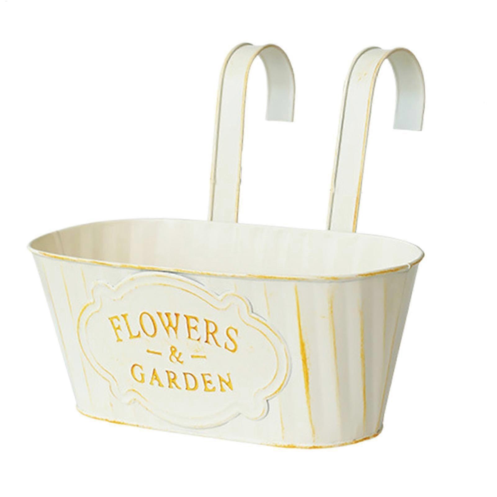 Hanging Baskets For Outdoor Use Beige, Hanging Flower Pot, Railing Planter Boxes, Landscape Window Planter Box