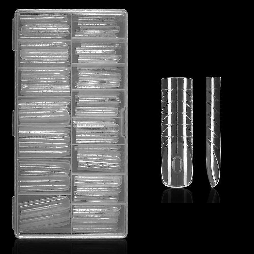 140Pcs/box French Nail Dual Forms Quick Building Gel Mold Extended Nail Plate French Manicure Tools