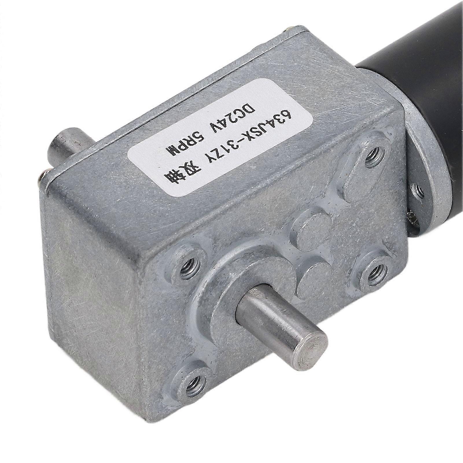 24V DC Gear Motor, Speed Reducer, Self-Locking, Double Shaft, Reversible, 5RPM