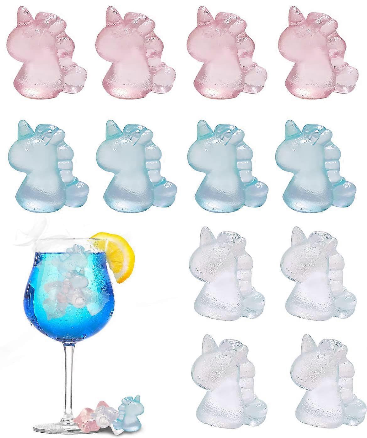Reusable Ice Cube Tray for Party Drinks, Cute Unicorn and Rabbit Shapes, Colorful Silicone Ice Molds for Face Compresses