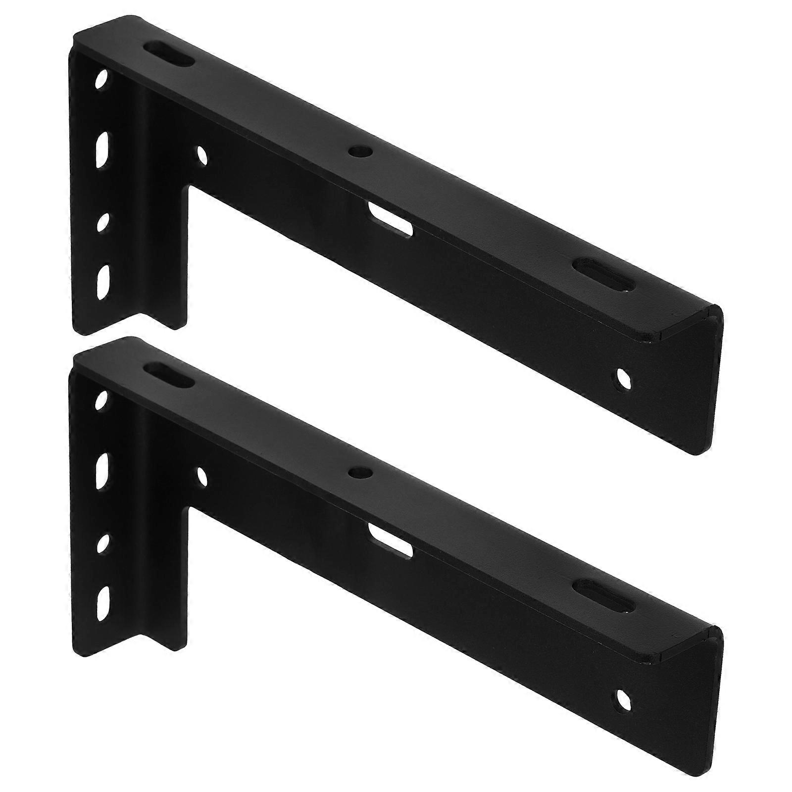 Wall Shelf Brackets Mounting Brackets Black Iron L Shape For TV Brackets 2Set