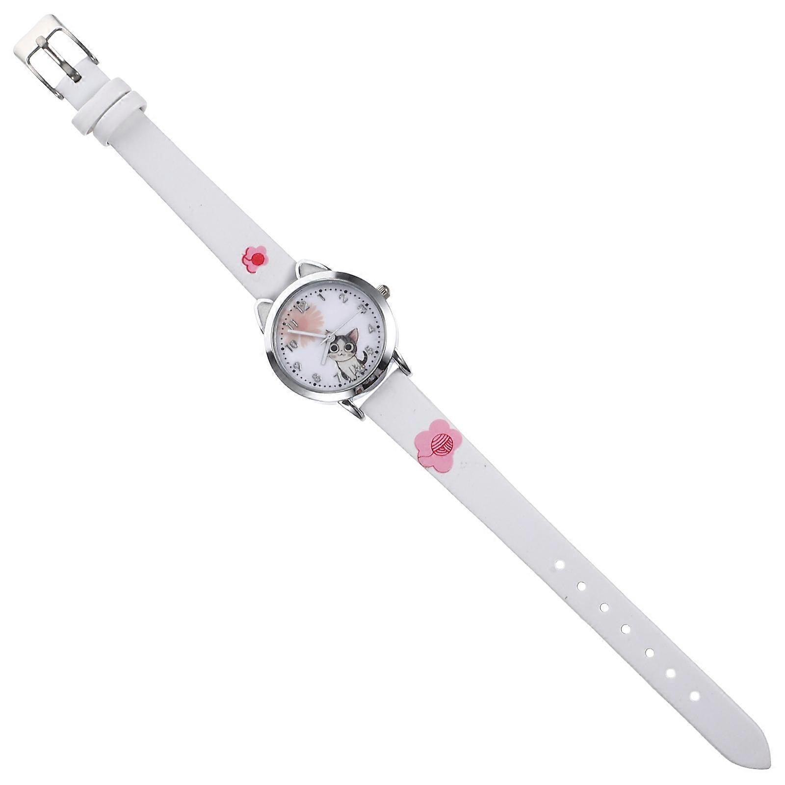 Cute Cat Design Watch with Cartoon Kitten Pattern for Students – Random Color Wristwatch for Educational and Fun Use