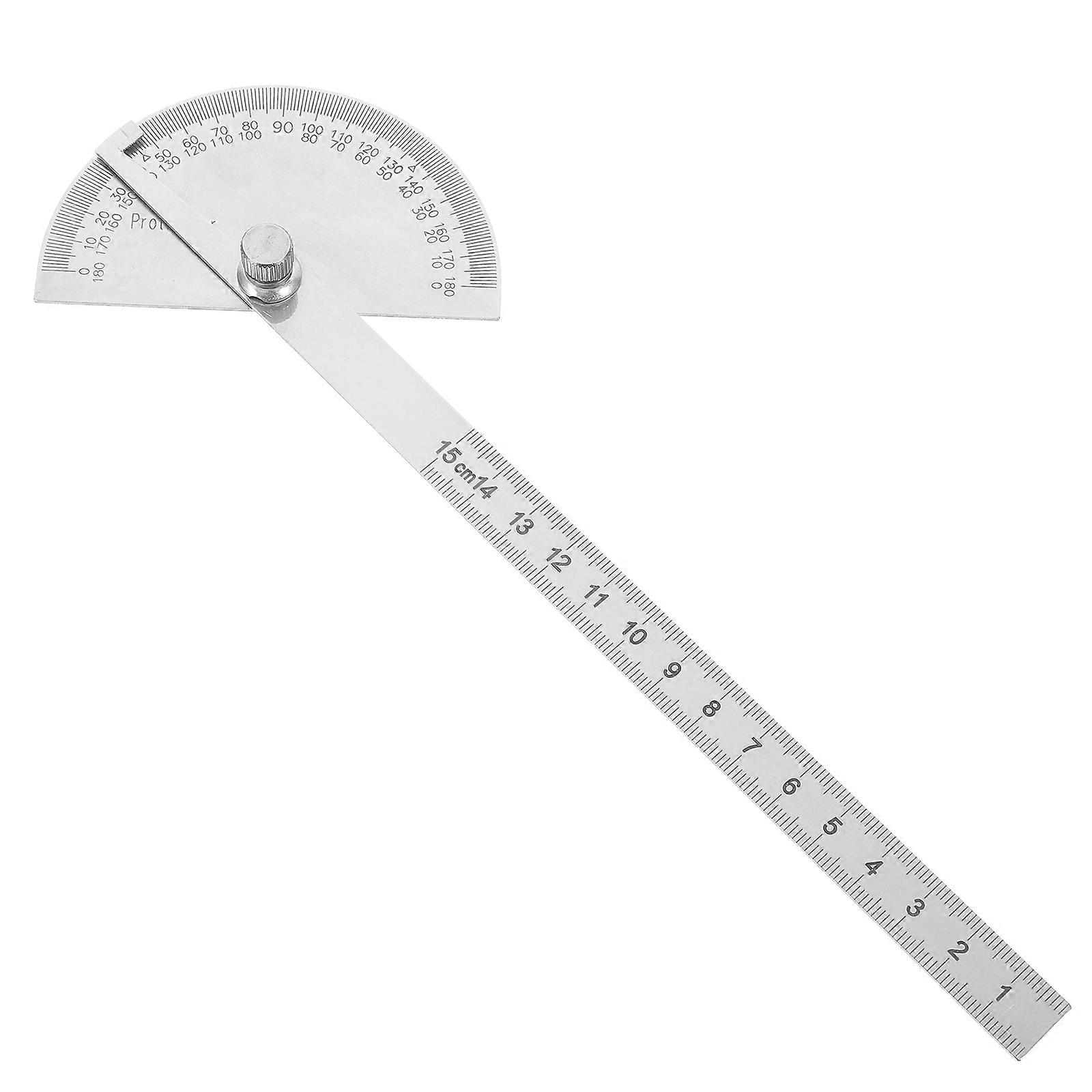 Steel Protractor MultiFunctional Measuring Tool Students Artistic Projects 150mm Round Head 1Pcs
