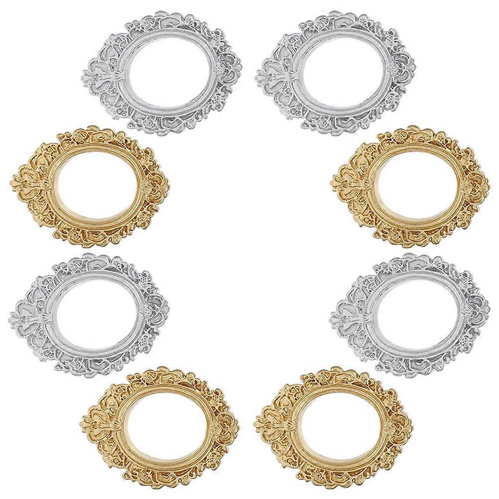 Resin Retro Photo Frame Small Mini Frames Assorted Decoration 8Pcs