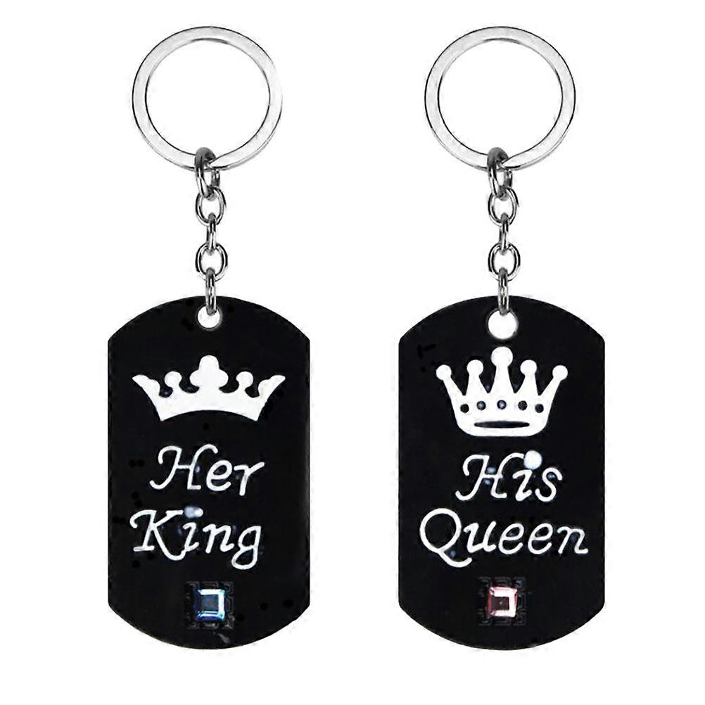 Keyring Chain Matching Keychains Couple Everyday Use Black 4.2X2.3CM 2Pcs