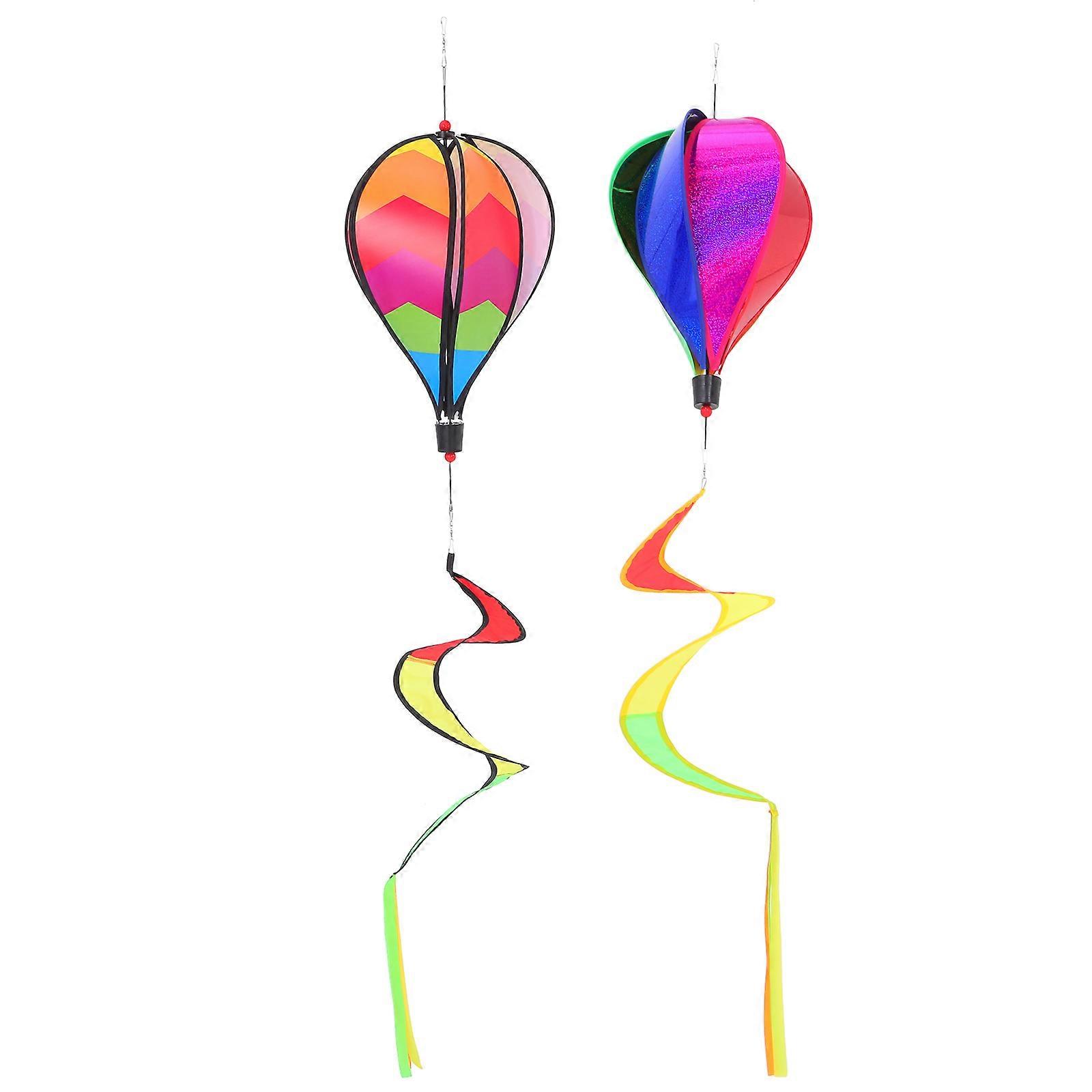 Hot Air Balloon Wind Spinners Spiral Windsock Garden Decor for Outdoor Indoor Use Lifelike Rotating Ornaments for Party Kindergarten Decoration