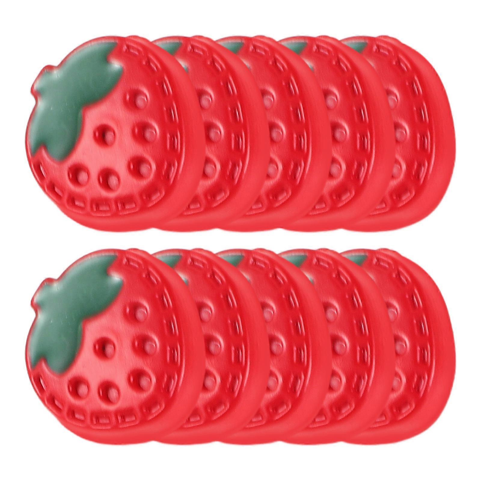 Resin Strawberry Buttons Craftsmanship Diy Jewelry Making Children Clothing Adorable Embellishment 1.30X1.30X0.30cm 10Pcs