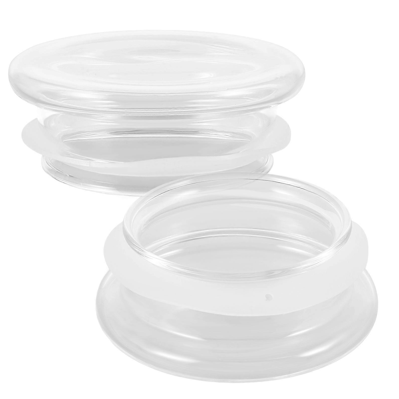 Glass Lids For Water Pitchers Insulation Round Shape Transparent 2Pcs