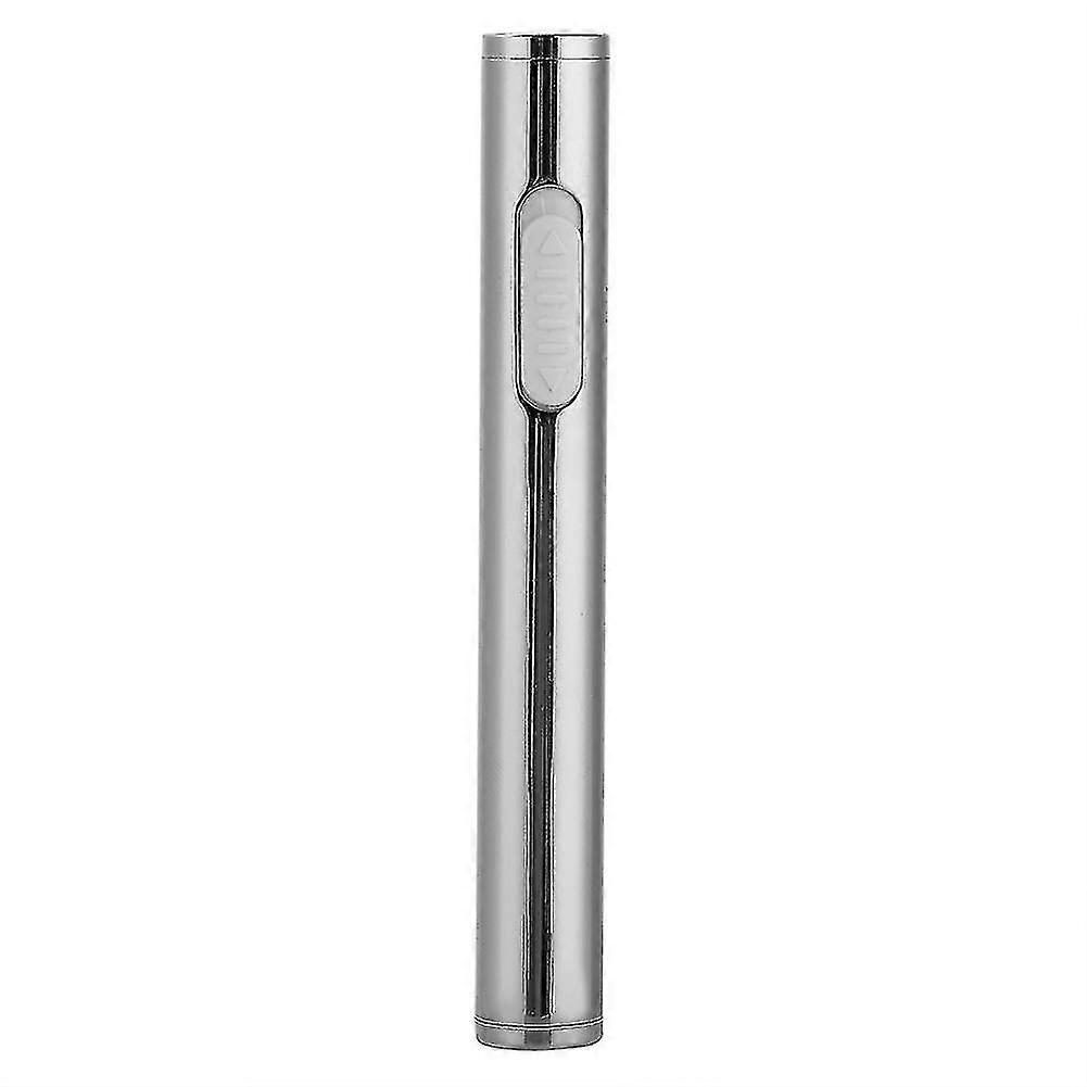 Rechargeable Dual Arc USB Windproof Electric Lighter for Cigarettes - Silver