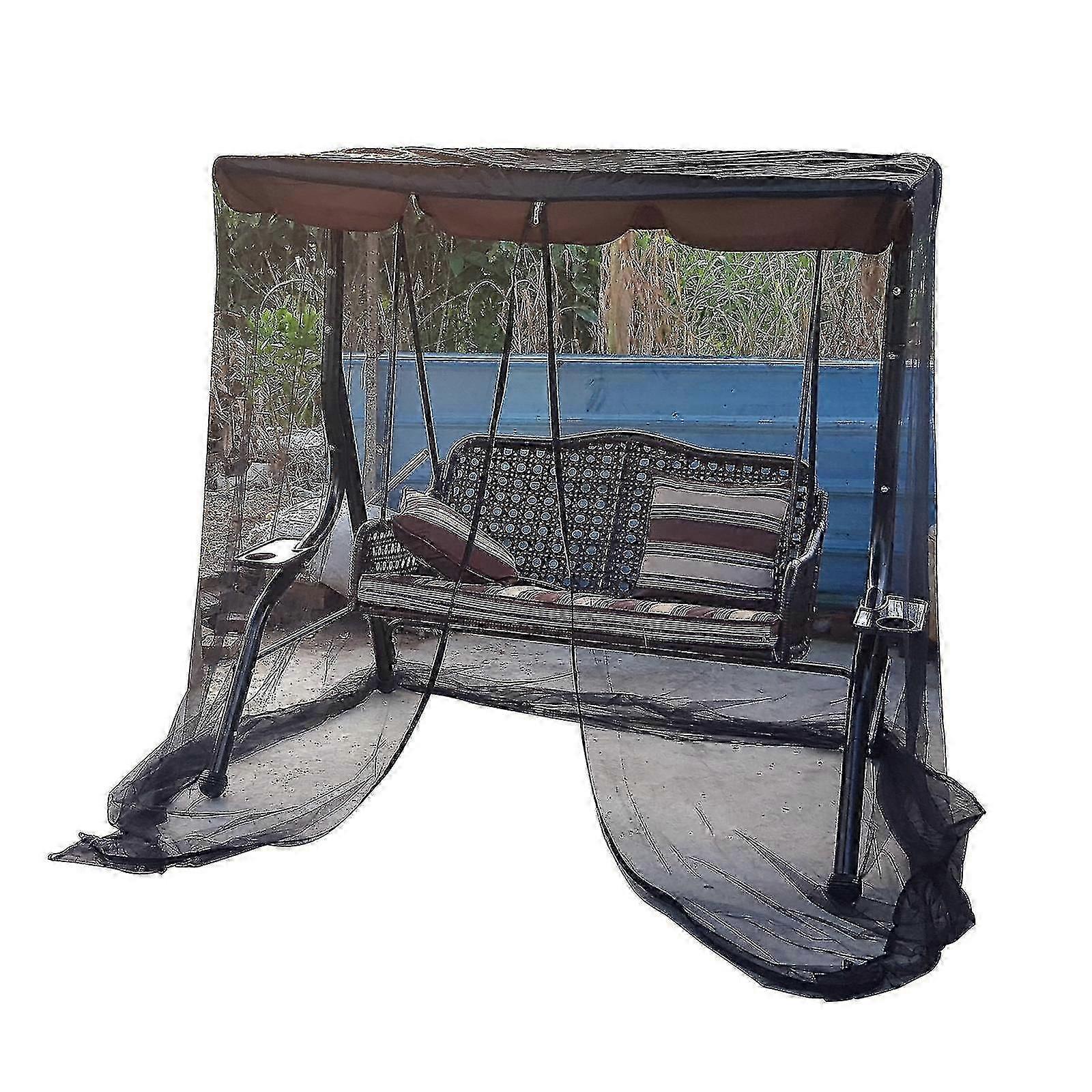 Patio Swing Mosquito Netting Screen With Zipper Opening And Roof Waterproof Tent-In Stock