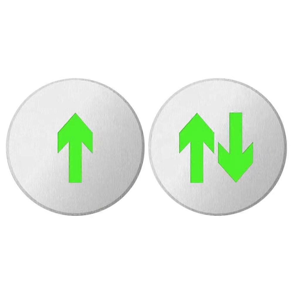 Glow In The Dark Signs Safety Indicator Glowing Arrow Exit Sign For Floor Stair Dark Conditions 12.00X12.00X0.80Cm 2Pcs