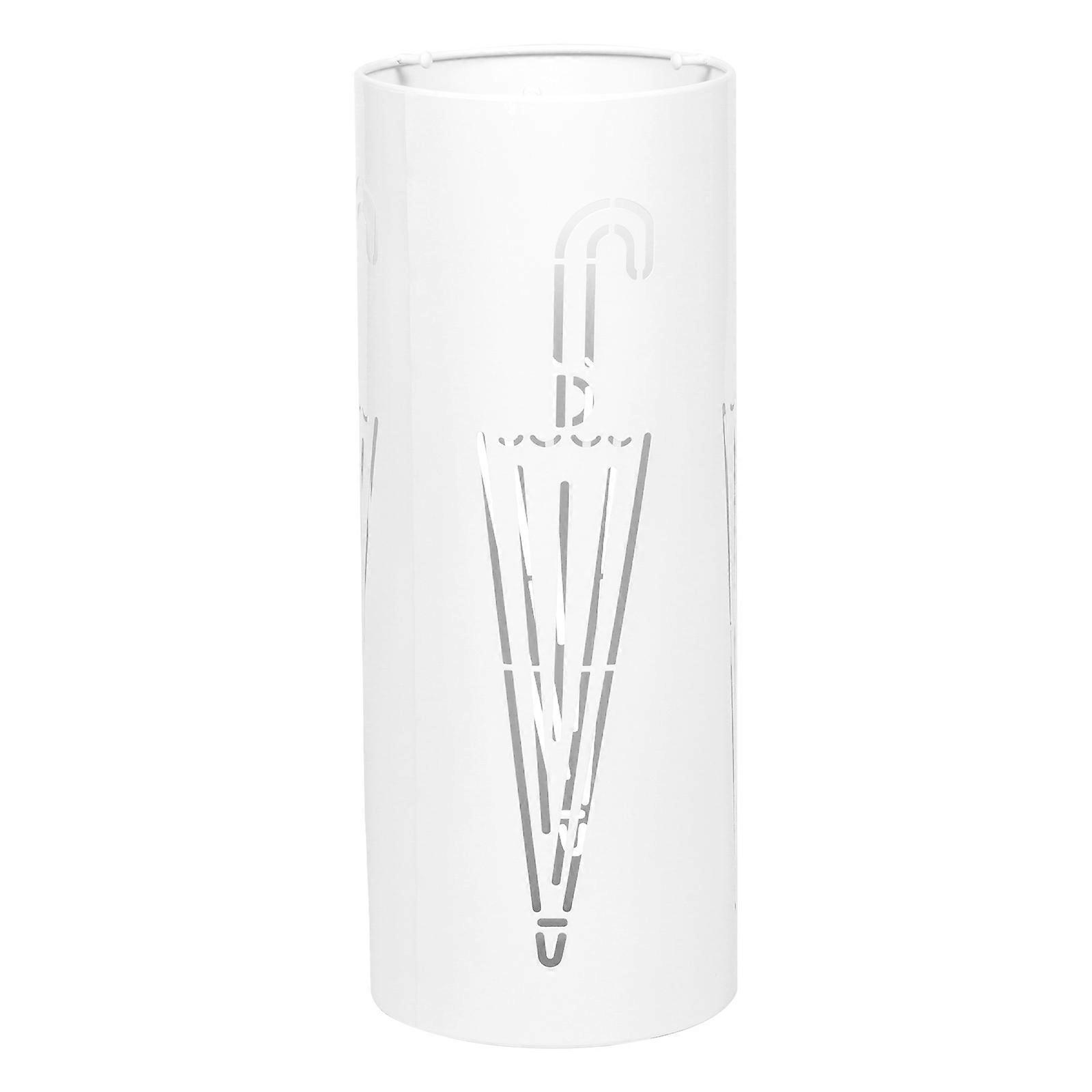 White Iron Umbrella Holder for Home with Sturdy Hook Design and Hollow Ventilation 1Pc