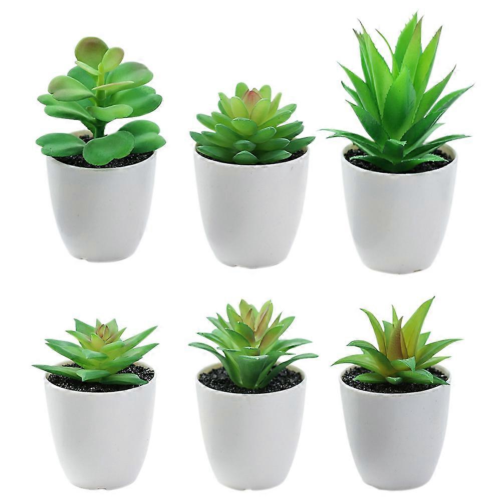 Plastic Desert Succulents Artificial Succulents Bonsai Room Decor Assorted Color 17X7X7CM present 6Pcs