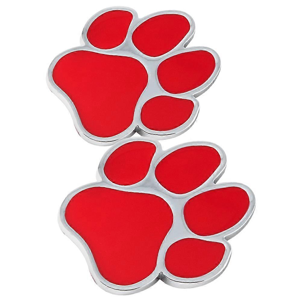Funny Back Window Stickers Paw Shape Zinc Alloy Car Decoration For Pet Lovers Personalizers 2Pack