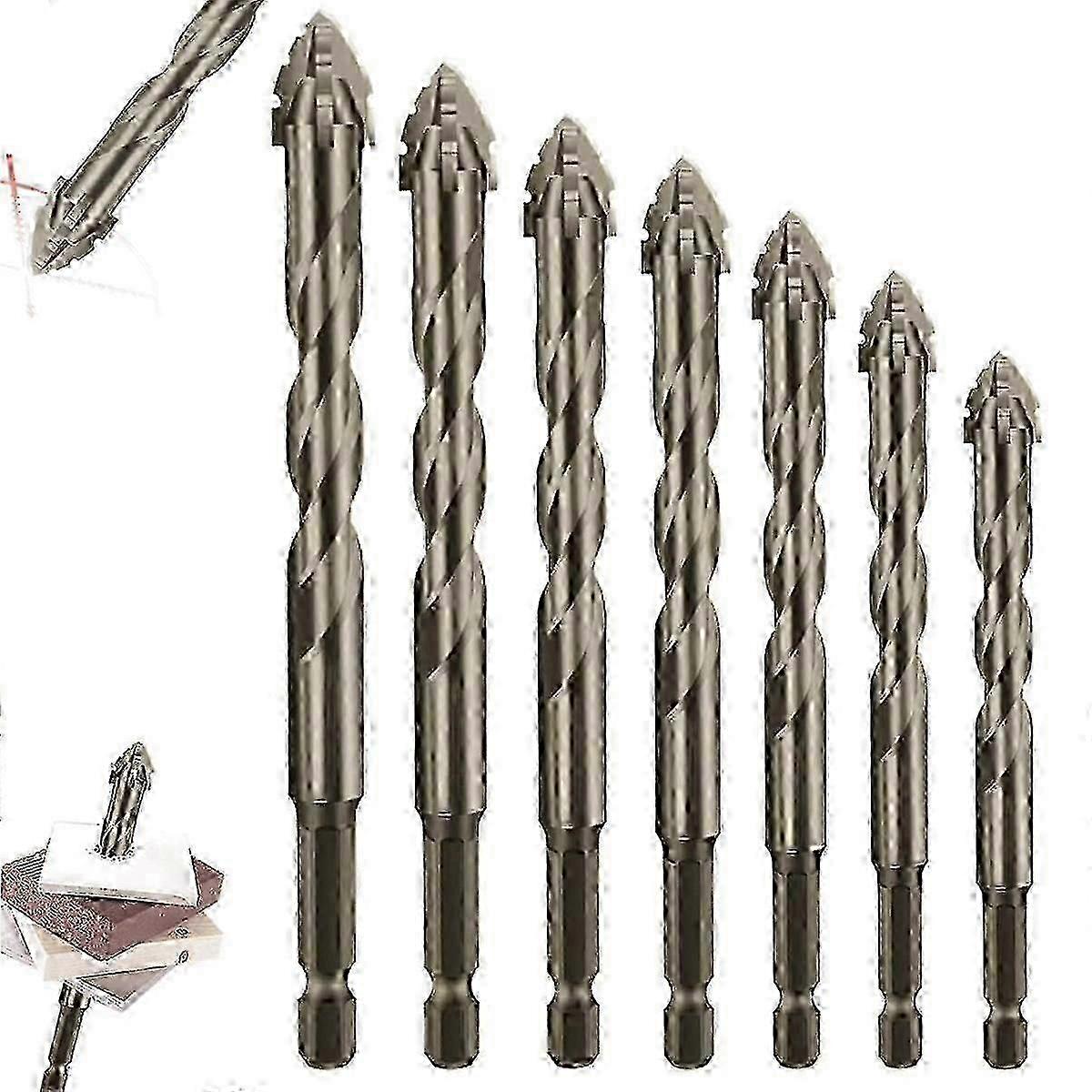 Four-Flute Sawtooth Eccentric Drill Bit, Four Edged Serrated Eccentric Drill