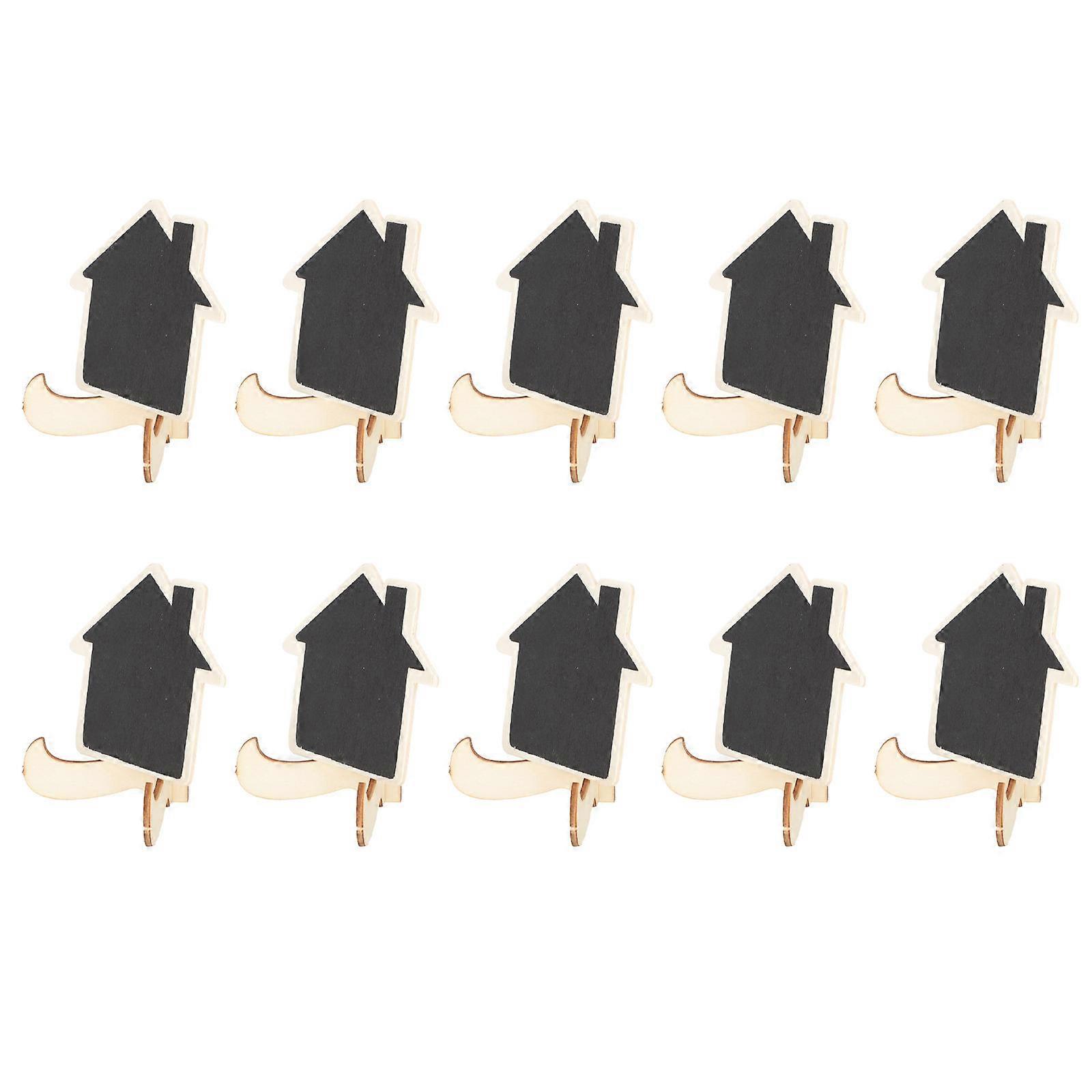 Mini Chalk Board Signs Small Chalkboard Message Board Wood Simple Design Table Sign 10Pcs
