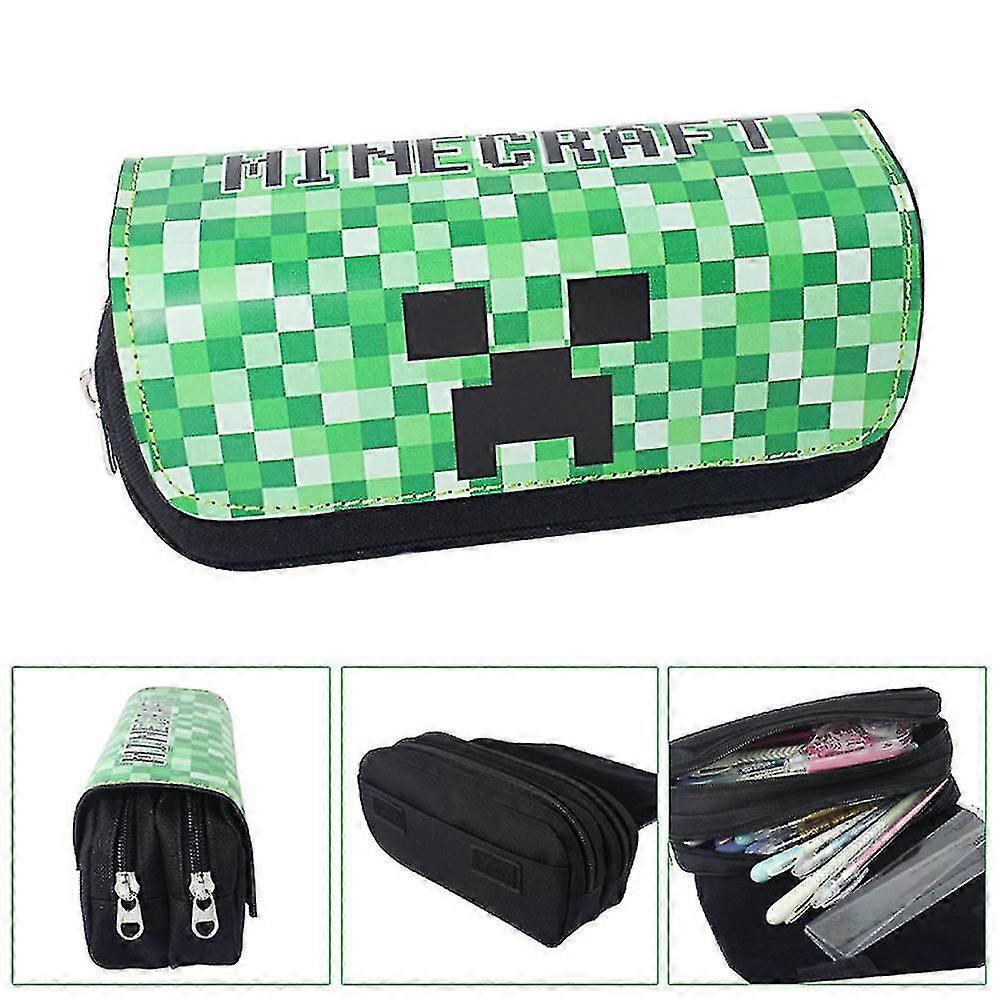 Minecraft Children's Double-layer Pencil Case With Large Capacity