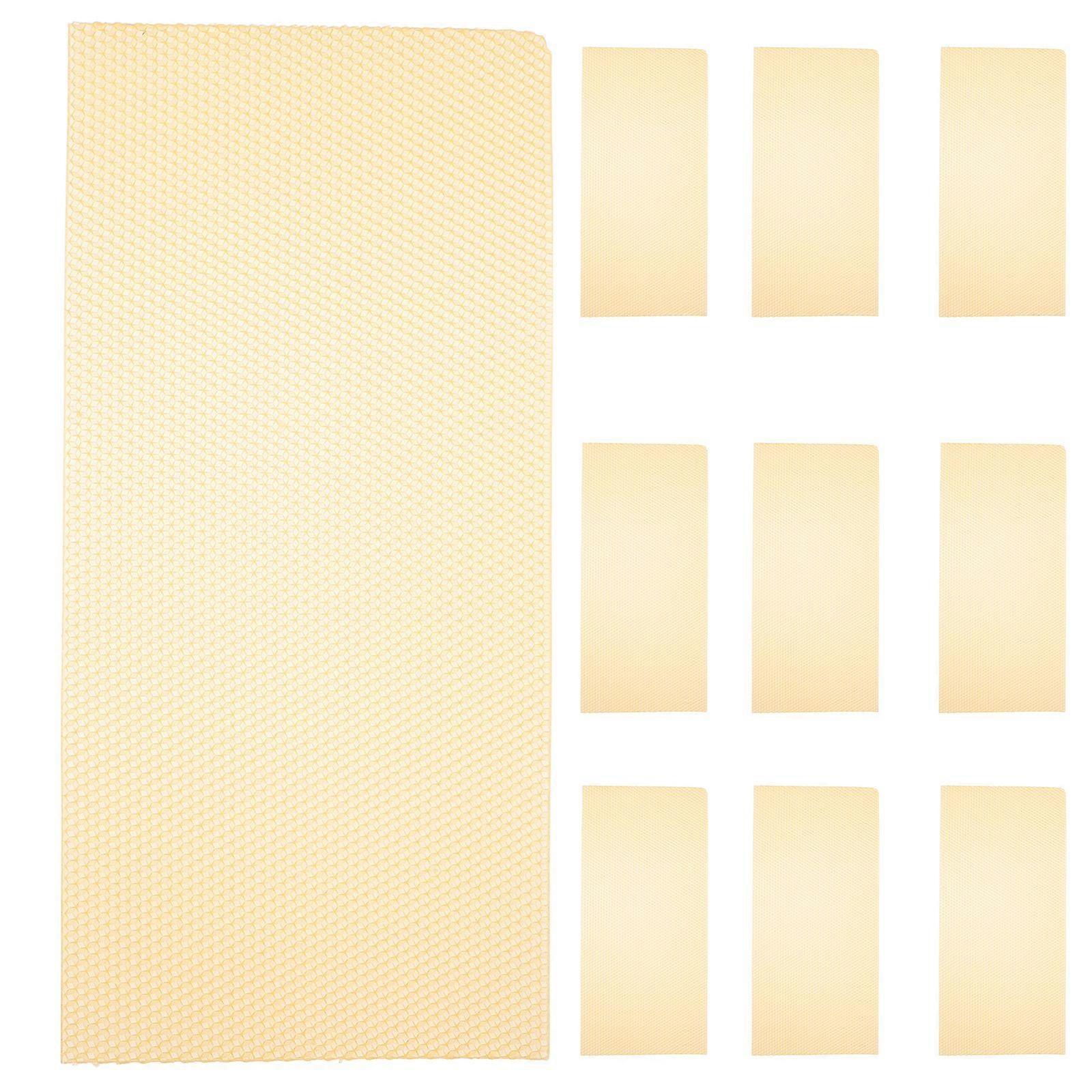 10PCS Beehive Foundation Sheets Natural Beeswax Sheets Beekeeping Tool (Orange)