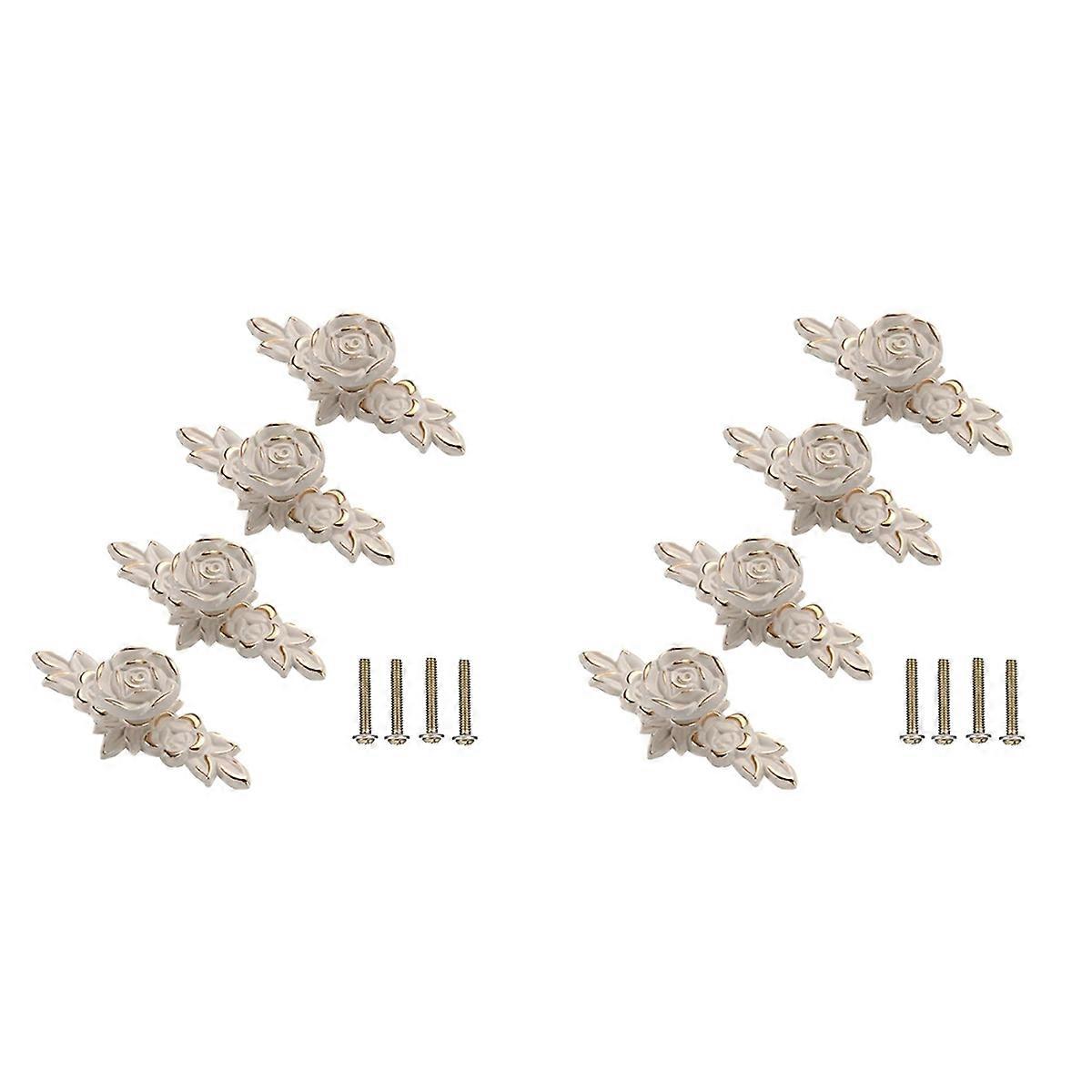 4 Pcs Euro Roses Cabinet Knobs with Backplate