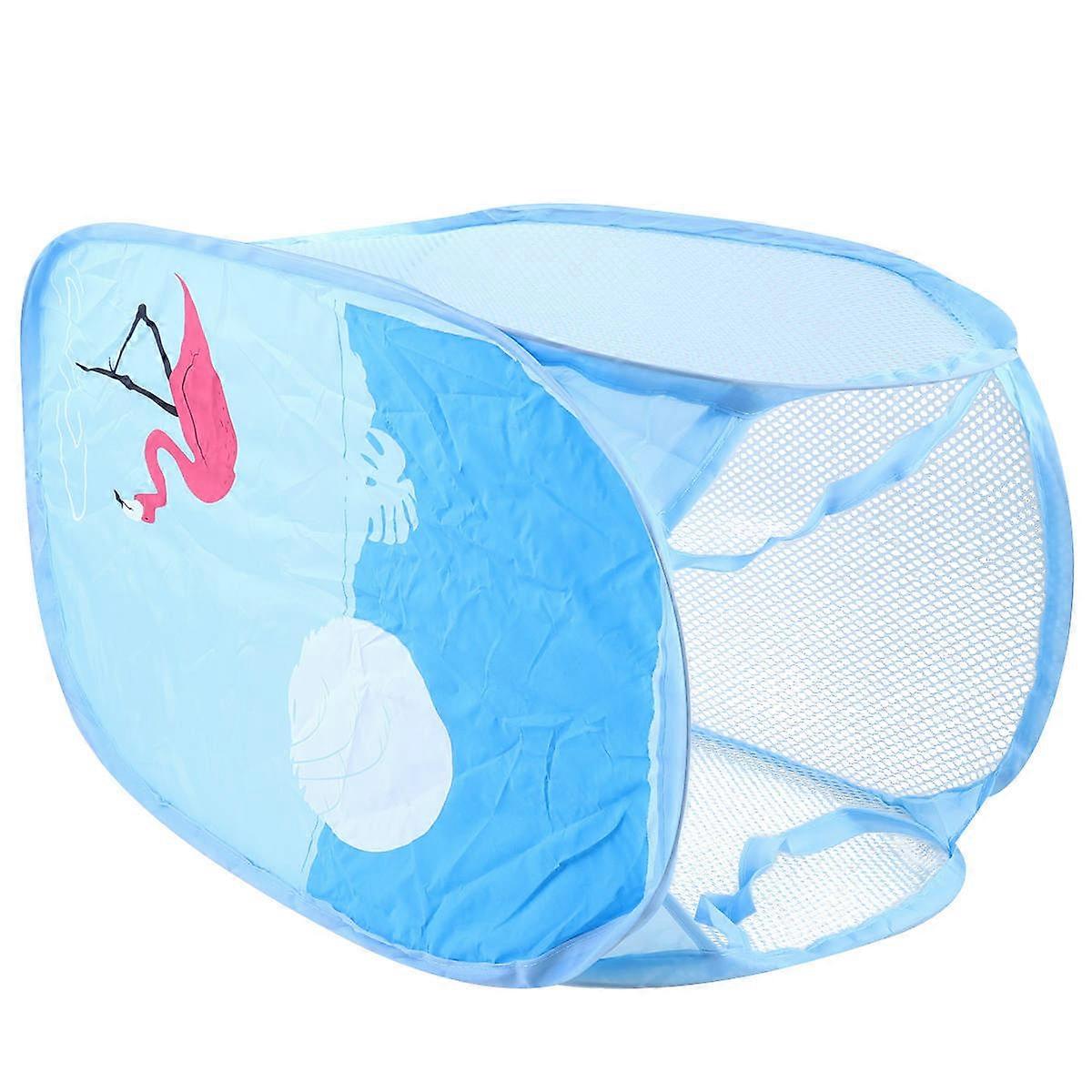 Washing Baskets Polyester Material Laundry Room Rectangular Shape Blue 52x30cm 1Set
