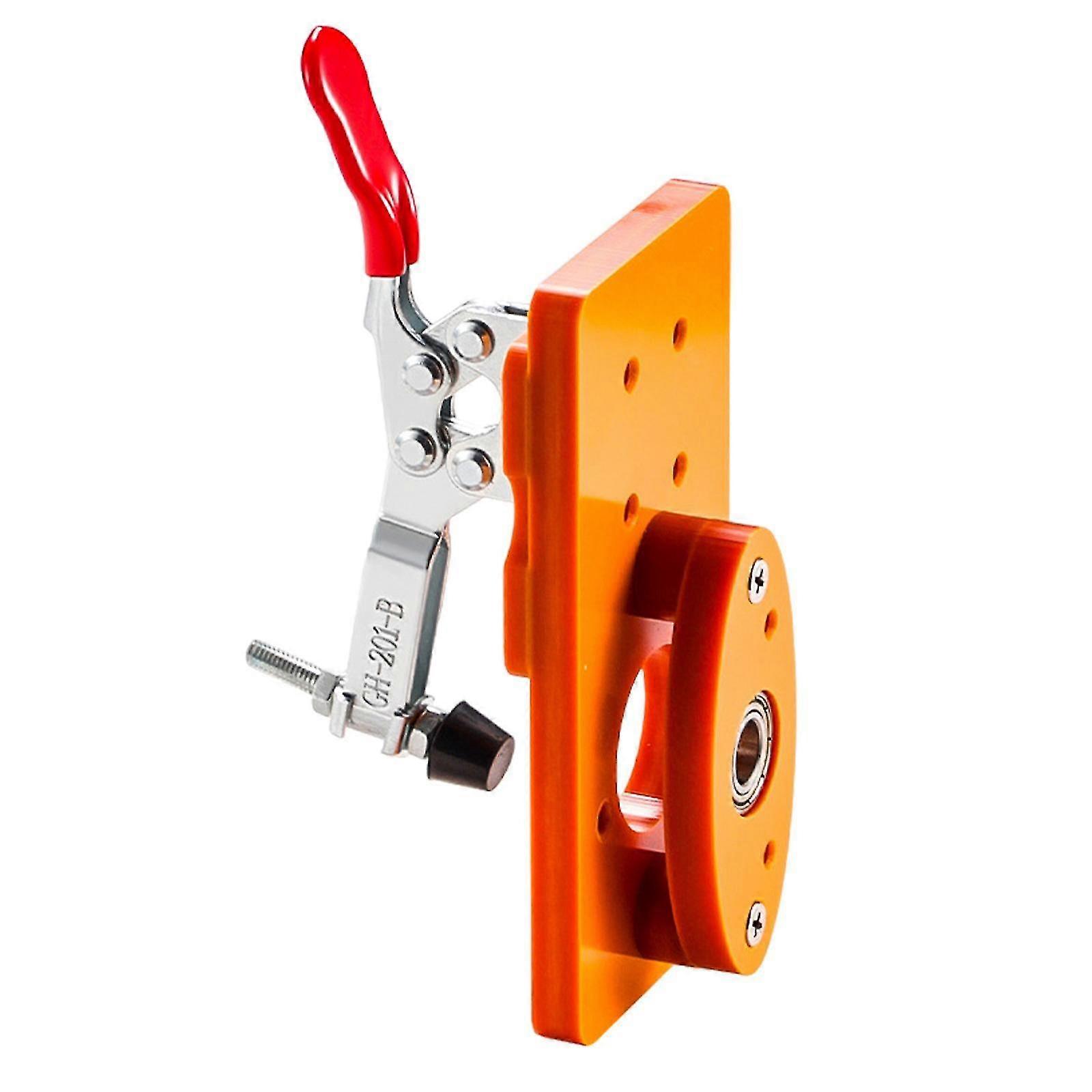 Woodworking Door Hinge Jig with Drill Guide and Fixing Clip, 7x15cm DIY Tool for Precise Hole Drilling and Installation