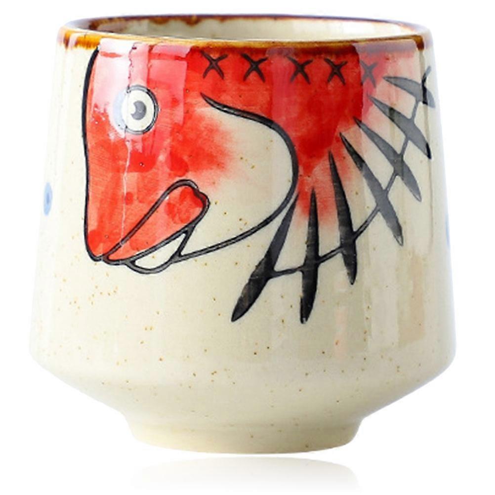 Here's a refined and engaging product description for your **Japanese Style Handleless Ceramic Teacup with Fish Design**, ideal for use in product