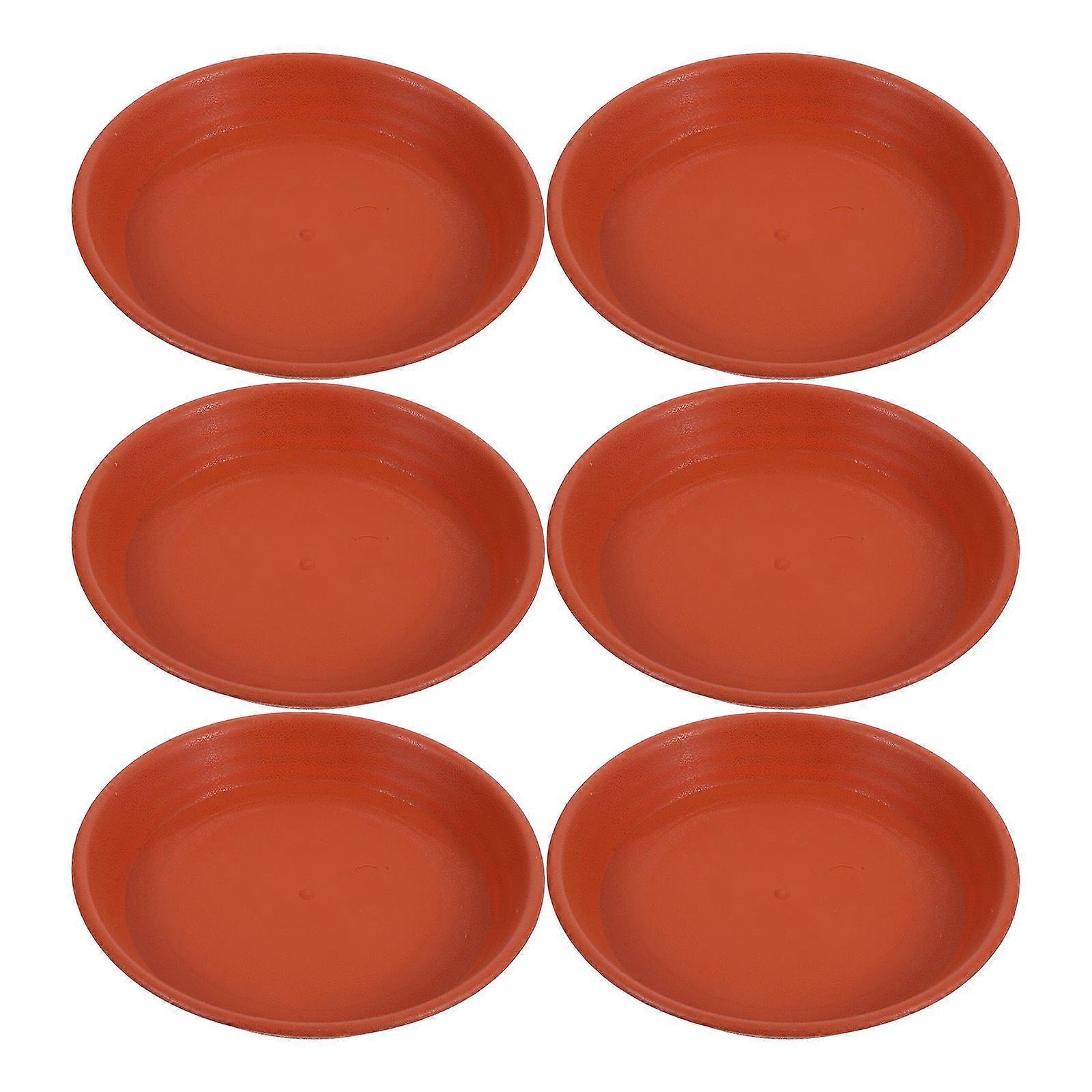 Flowerpot Tray PP Material Water Catcher Outdoor Plant Use 7.5X7.5X0.8in 6Pcs