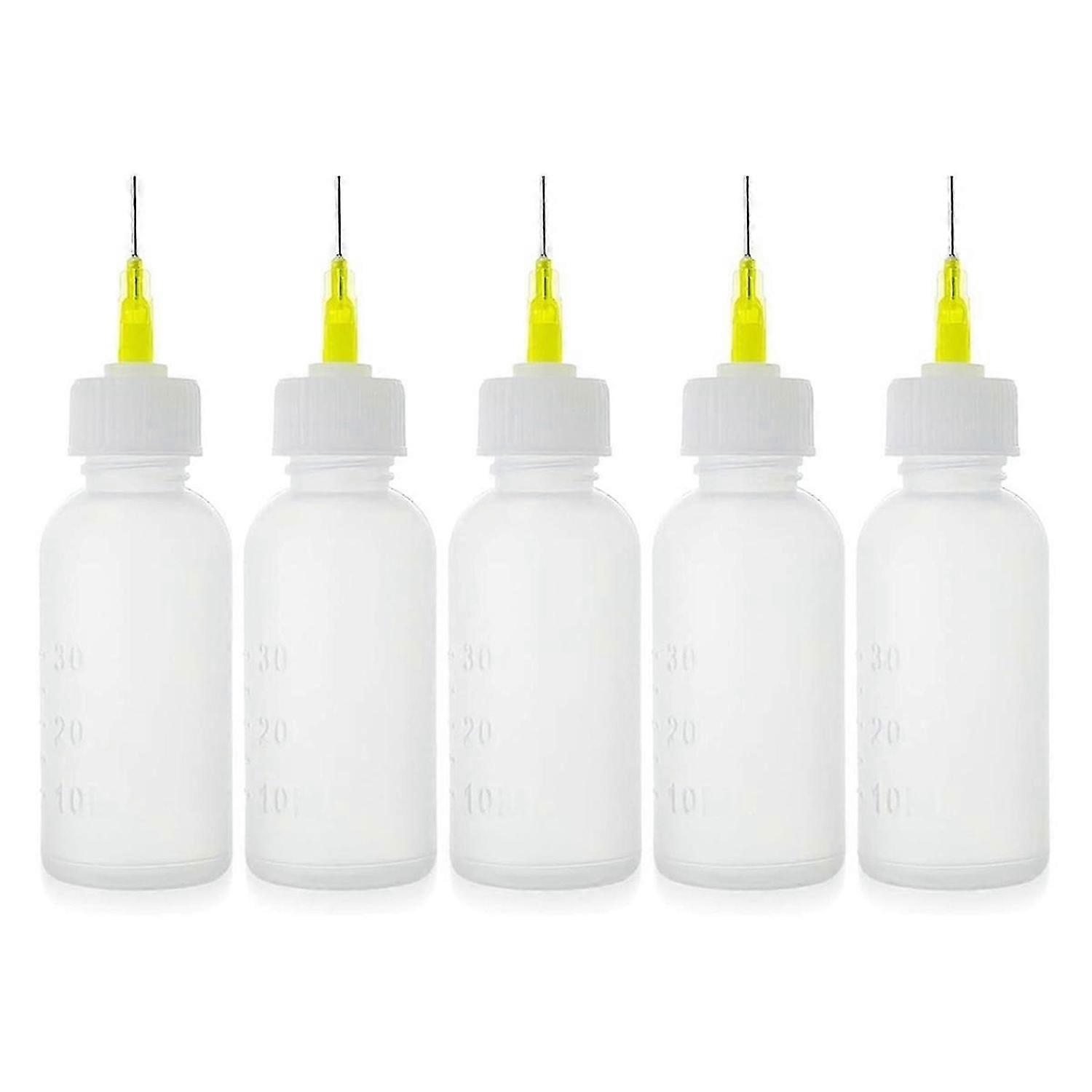 5 Pack 30cc Needle Glue Squeeze Bottle, Precision Tip Applicator,Easy to Use